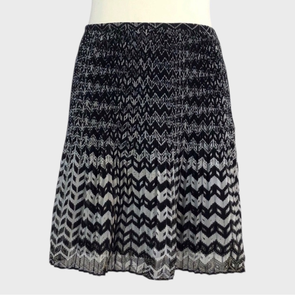 Madewell Monochrome Chevron Pleated Mini Skirt